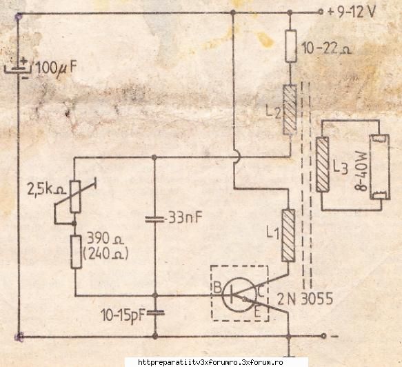 convertor - L1=50 spire 0,6--0,7 mm L2=25 spire 0,3 mm L3= - ELECTRONICA DE LA A la Z !